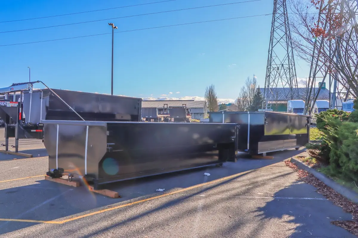 Roll-off dumpster ready for waste disposal at job site for Roll Off Dumpster Rental in Sullivan